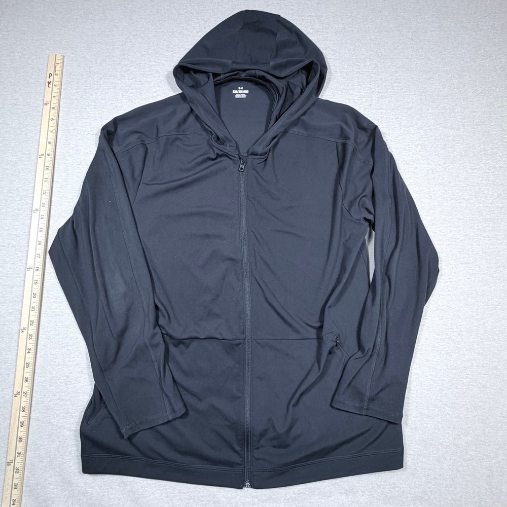 Under Armour Mens 2XL Black Full Zip Hoodie Performance Training Jacket